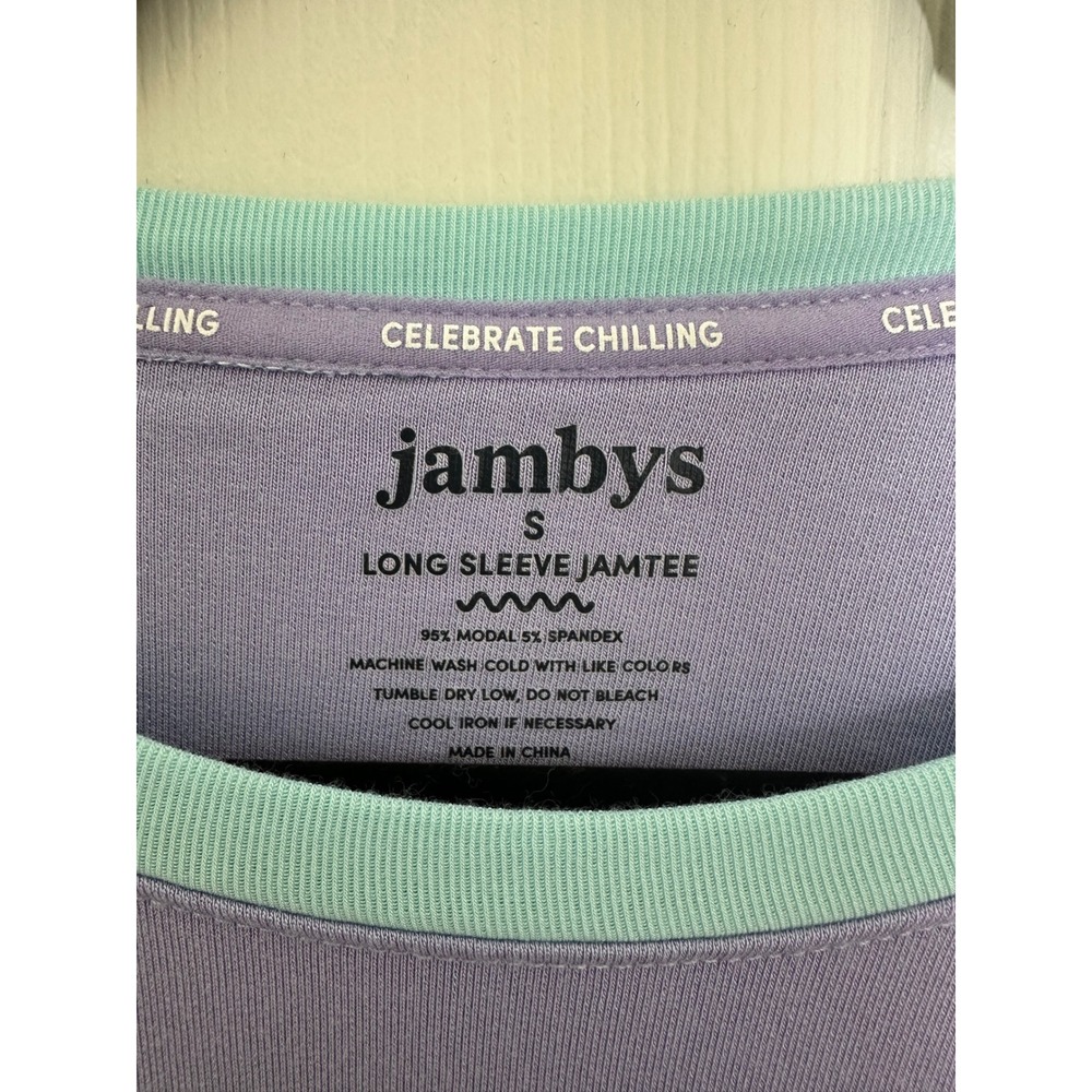 Jambys Women Purple Mint Modal Pajama Set Long Sleeve Jamtee Long Jambys S - Picture 2 of 7